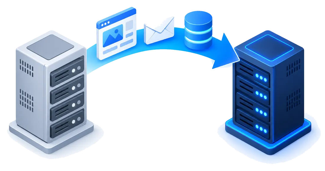 Website, e-mail en database verhuizen naar een nieuwe server